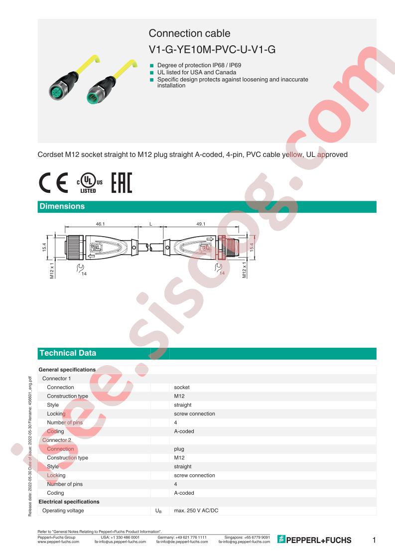 V1-G-YE10M-PVC-U-V1-G