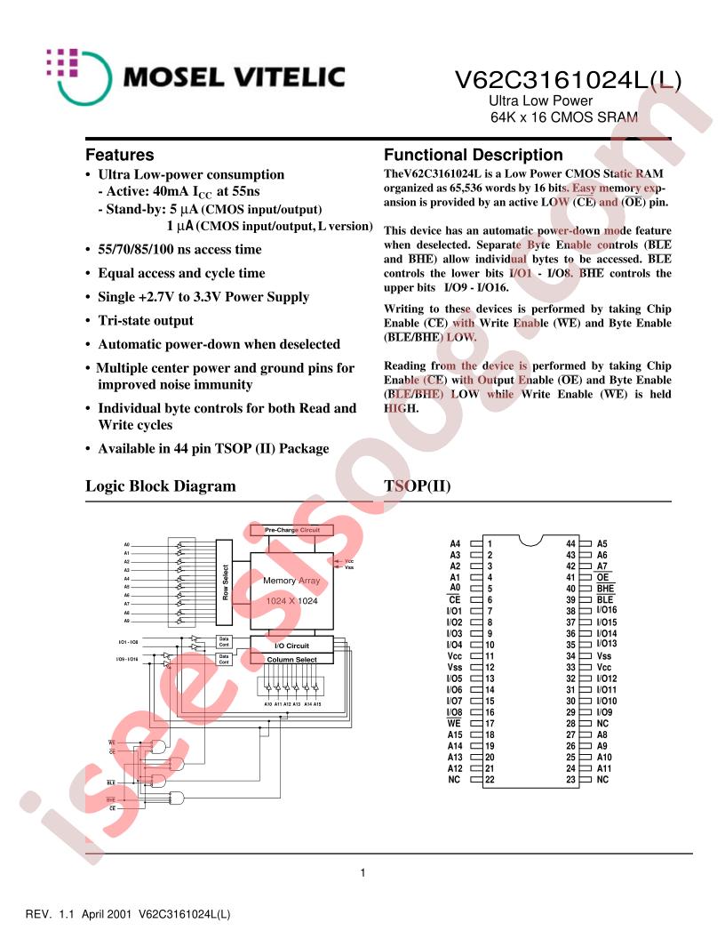 V62C3161024L-100T