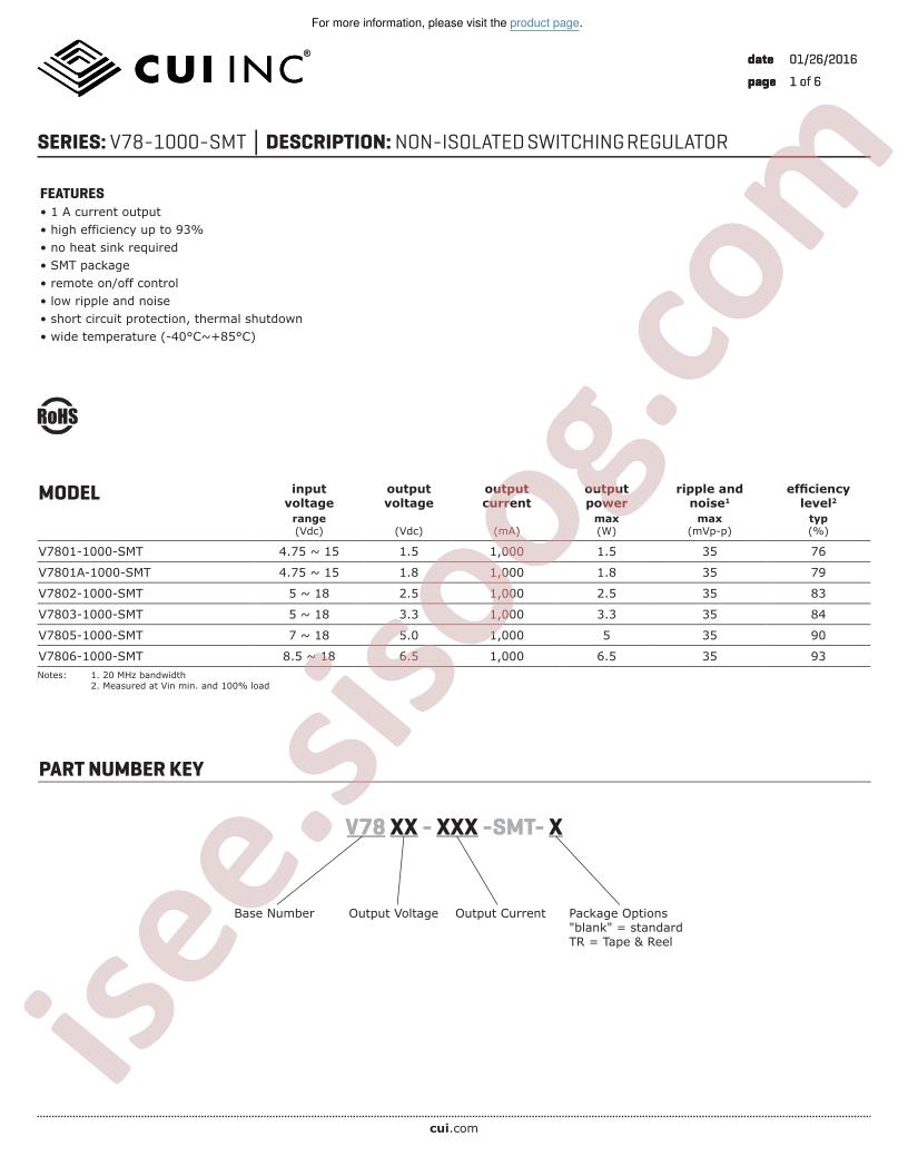 V7801-1000-SMT