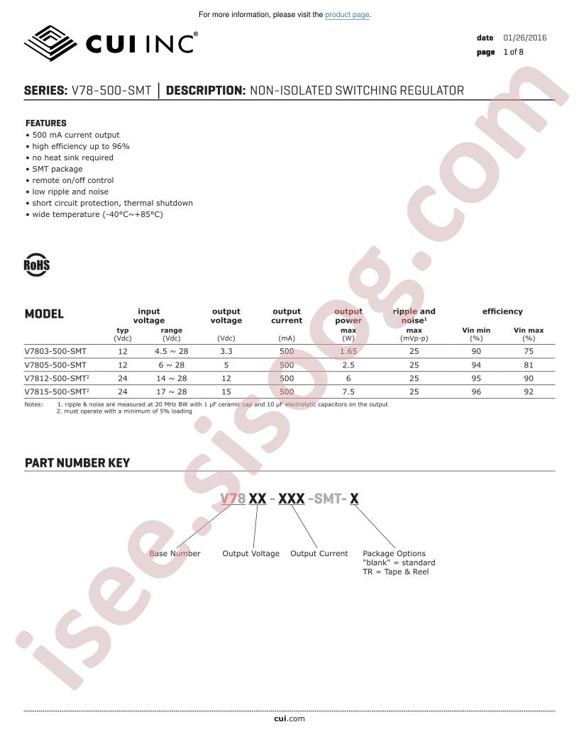 V7805-500-SMT