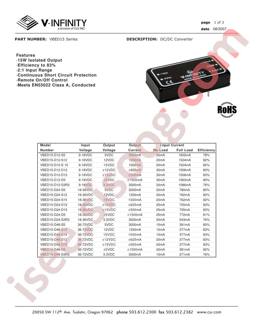 VBED15-D24-S3R3