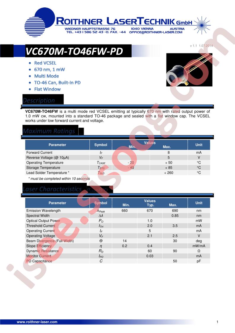 VC670M-TO46FW-PD