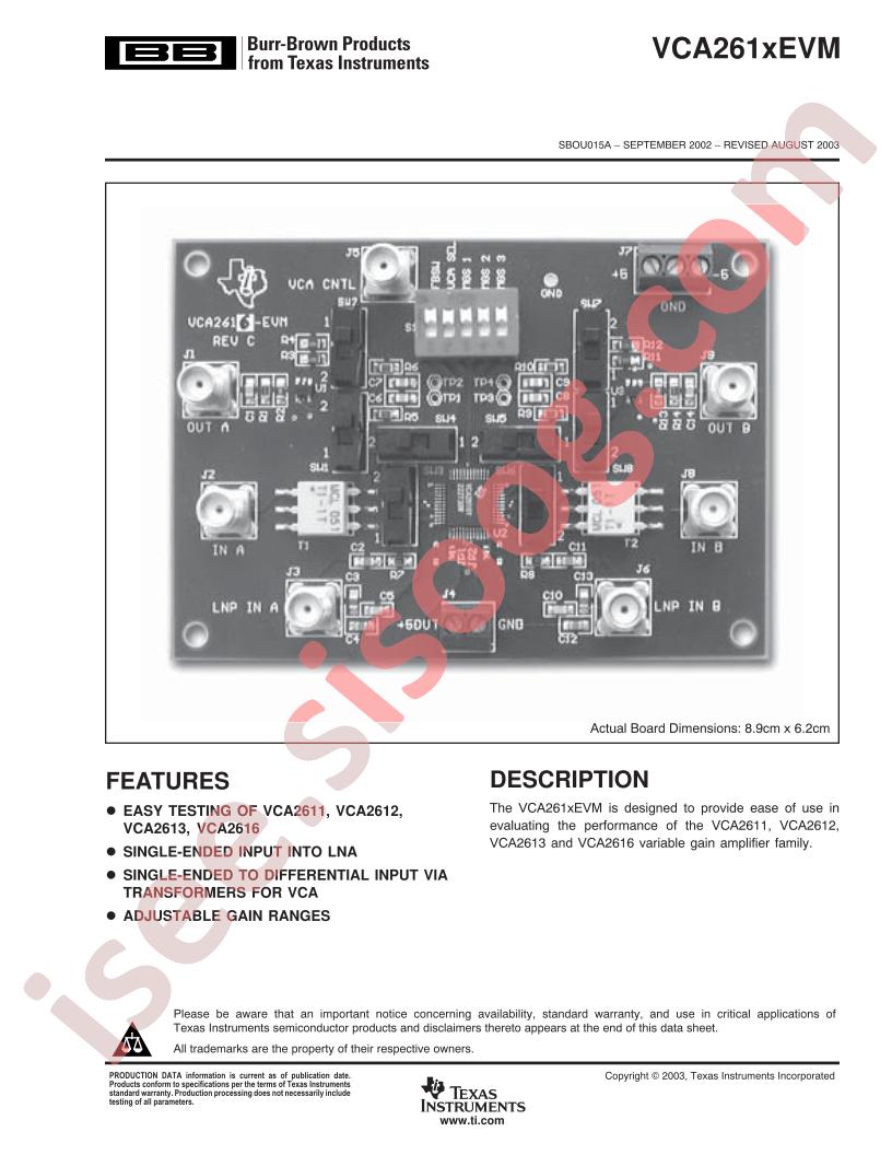 VCA261XEVM