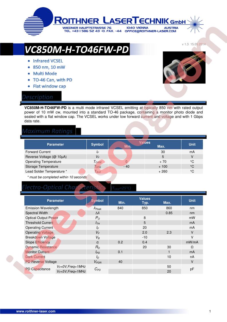 VC850M-H-TO46FW-PD