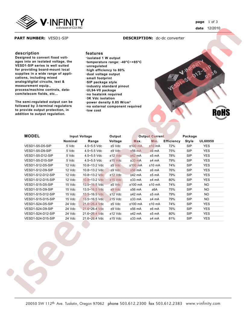 VESD1-S12-D15-SIP