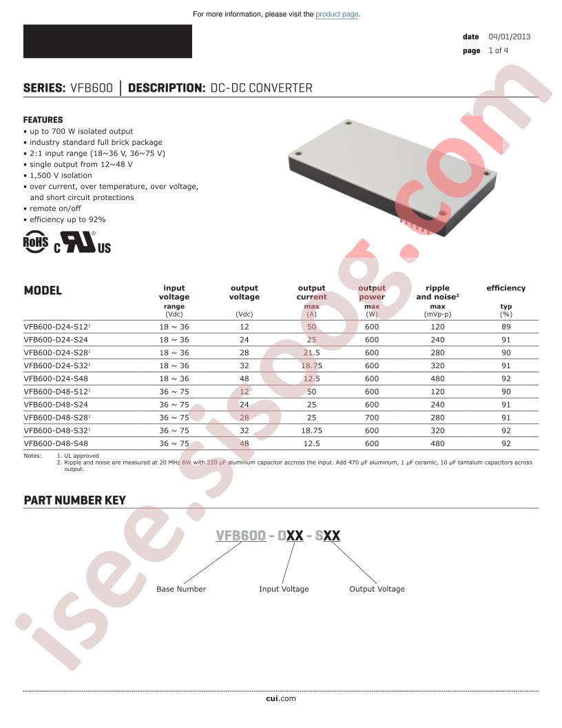 VFB600-D24-S48