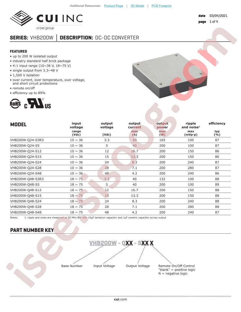 VHB200W-Q24-S12