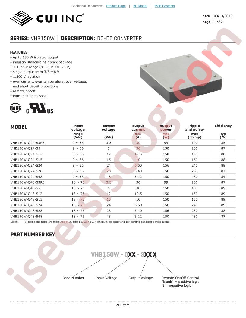 VHB150W-Q48-S48