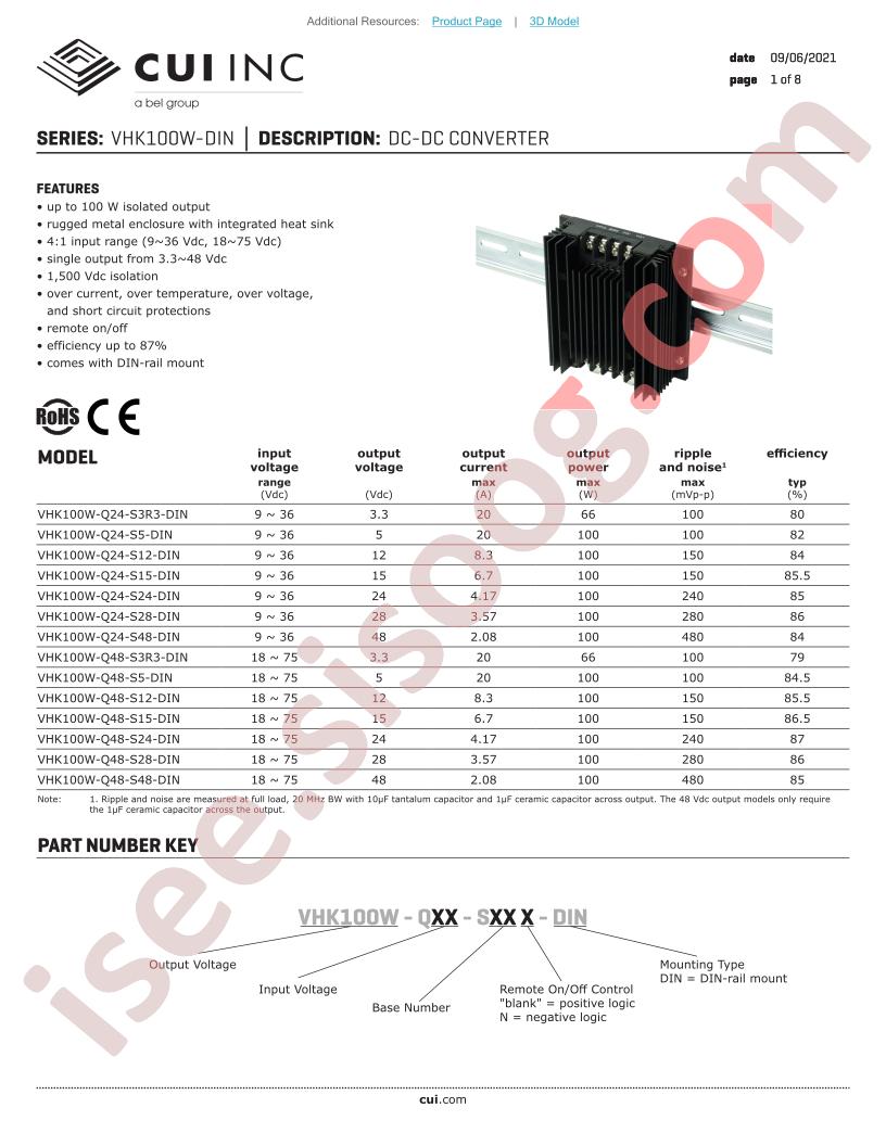 VHK100W-Q48-S15-DIN