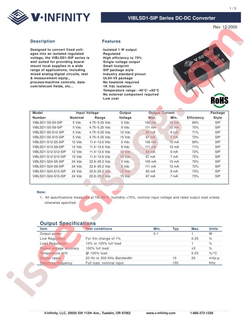 VIBLSD1-S5-S15-SIP