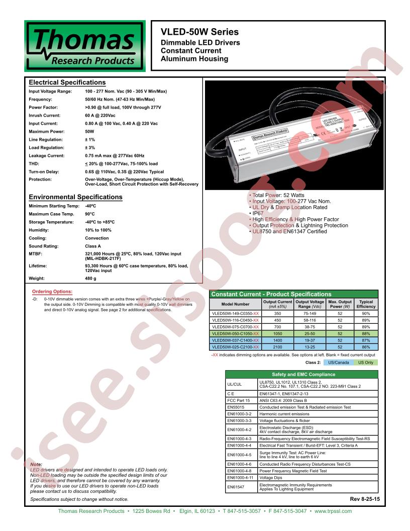 VLED50W-037-C1400-XX