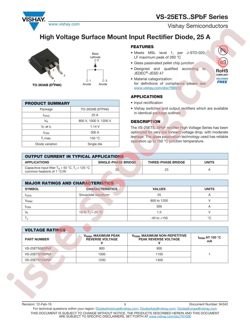 VS-25ETS12SPBF