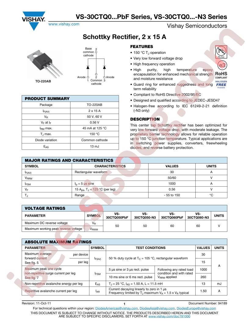 VS-30CTQ050PBF