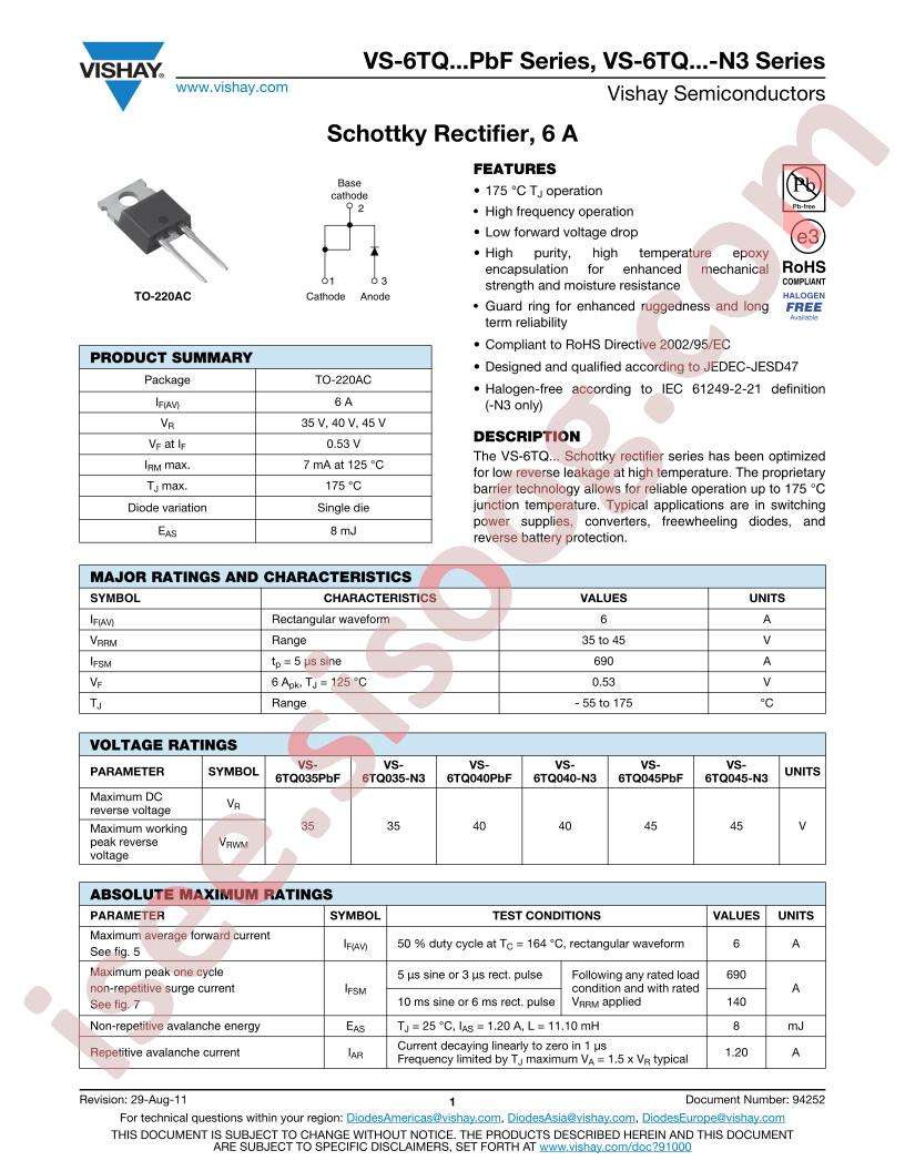 VS-6TQ040PbF