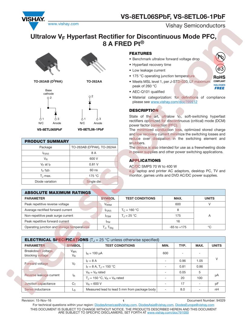 VS-8ETL06SPBF