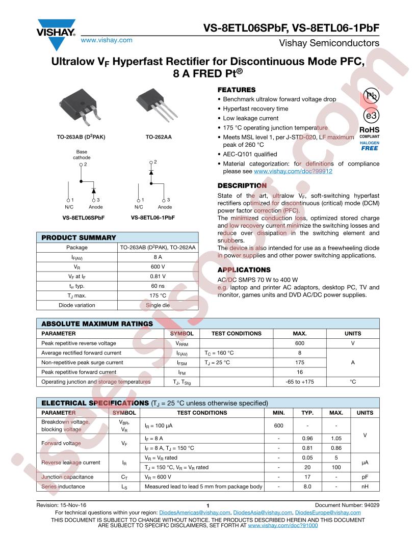 VS-8ETL06-1PbF