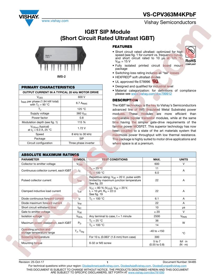 VS-CPV363M4KPBF