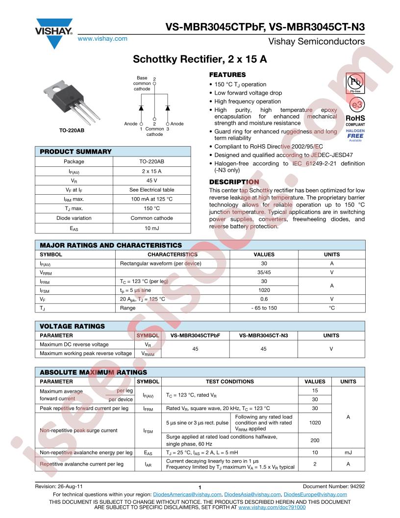 VS-MBR3045CT-N3