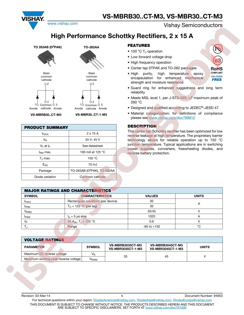 VS-MBR3045CT-1-M3