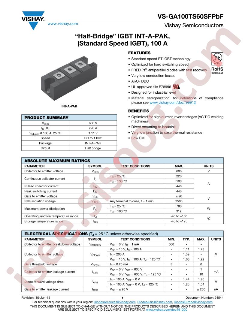 VS-GA100TS60SFPBF