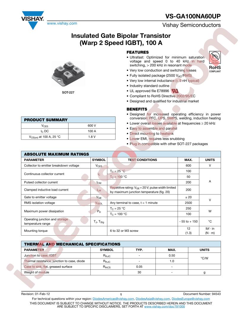 VS-GA100NA60UP