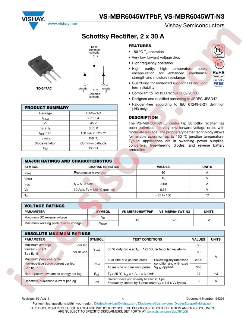 VS-MBR6045WTPBF