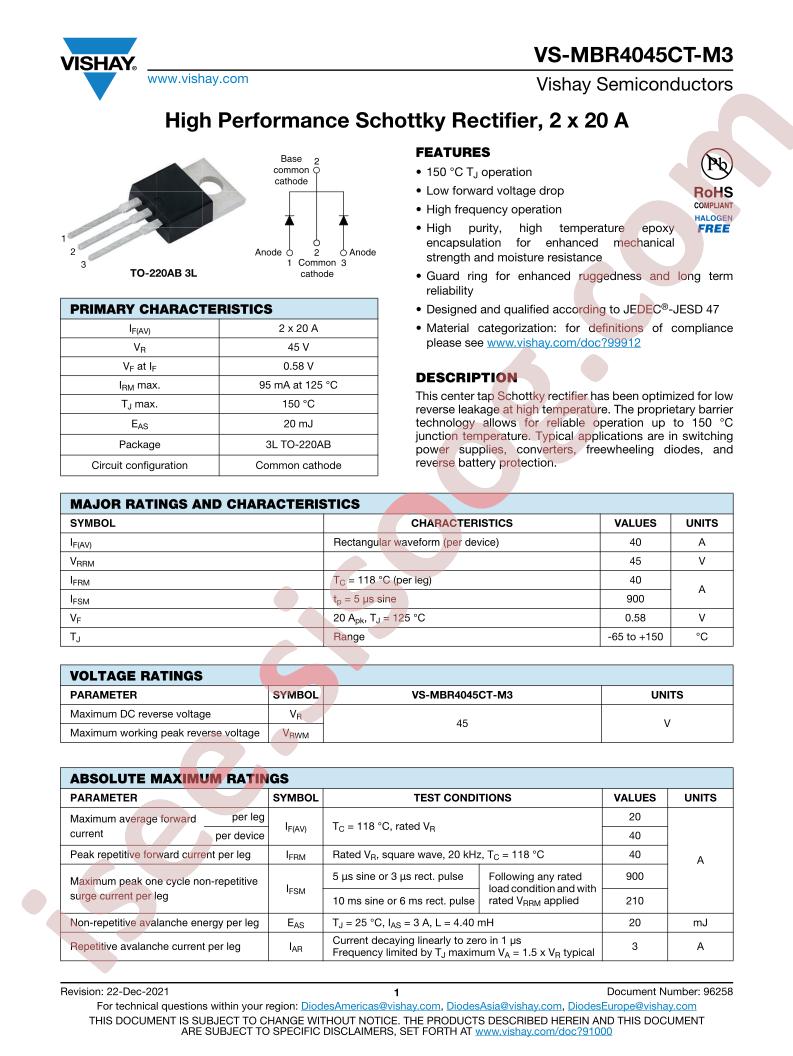 VS-MBR4045CT-M3