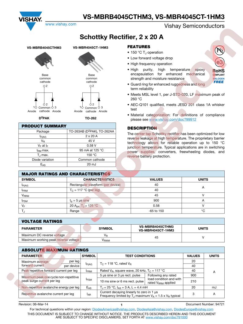 VS-MBR4045CT-1HM3