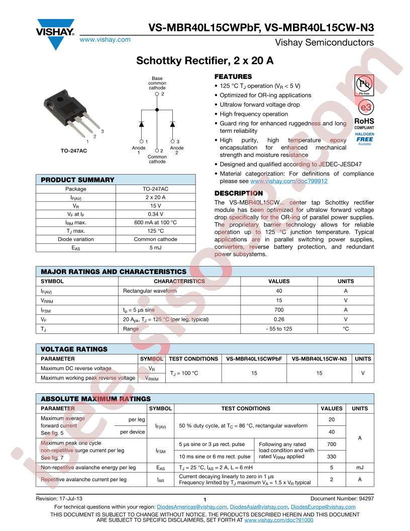 VS-MBR40L15CWPBF