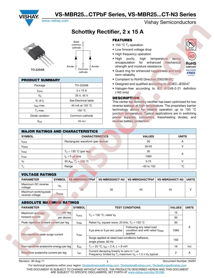 VS-MBR2535CTPbF