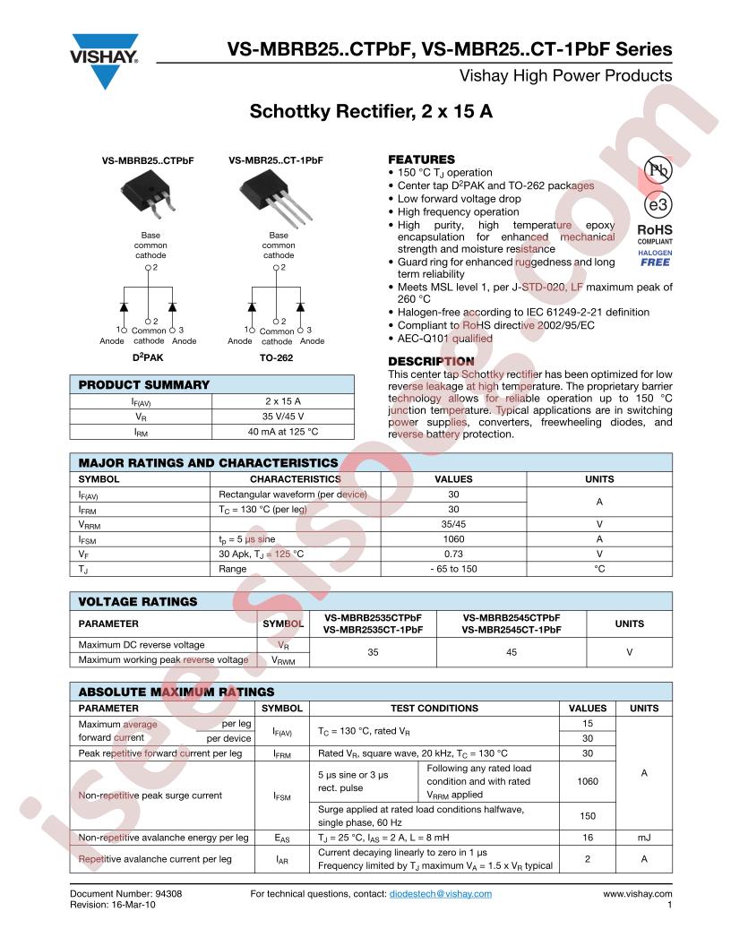 VS-MBR2535CT-1PBF