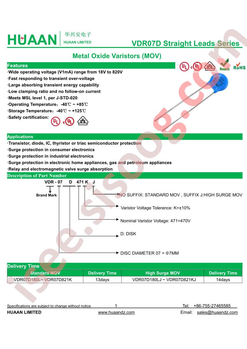 VDR07D121K