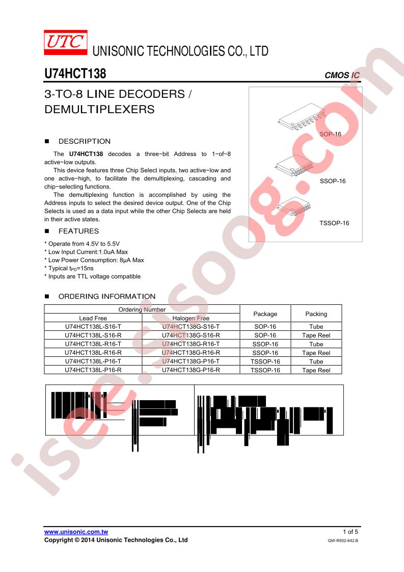 U74HCT138G-S16-R