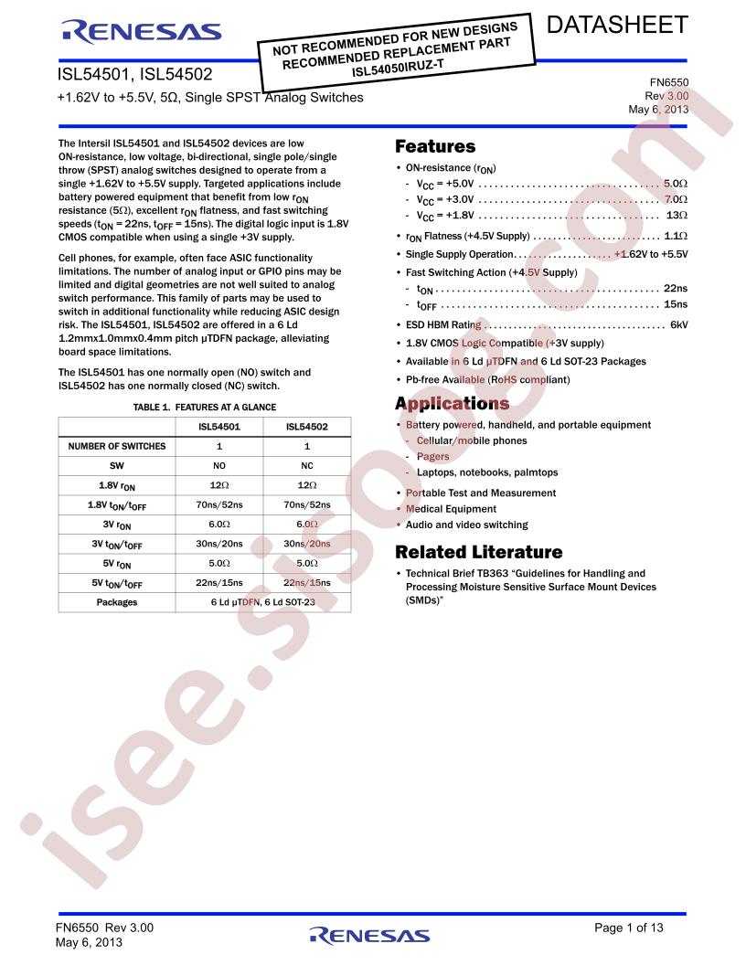 ISL54501IRUZ-T