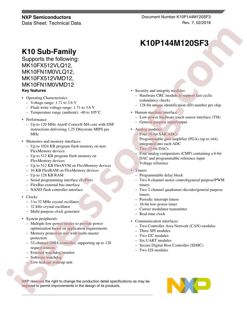 K10P144M120SF3