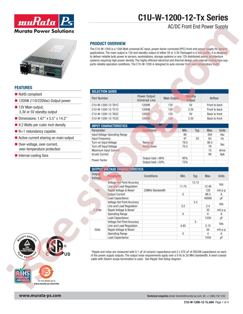 C1U-W-1200-12-TC1C