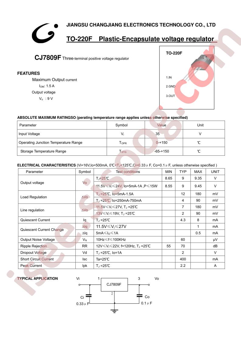 CJ7809F-TO-220F