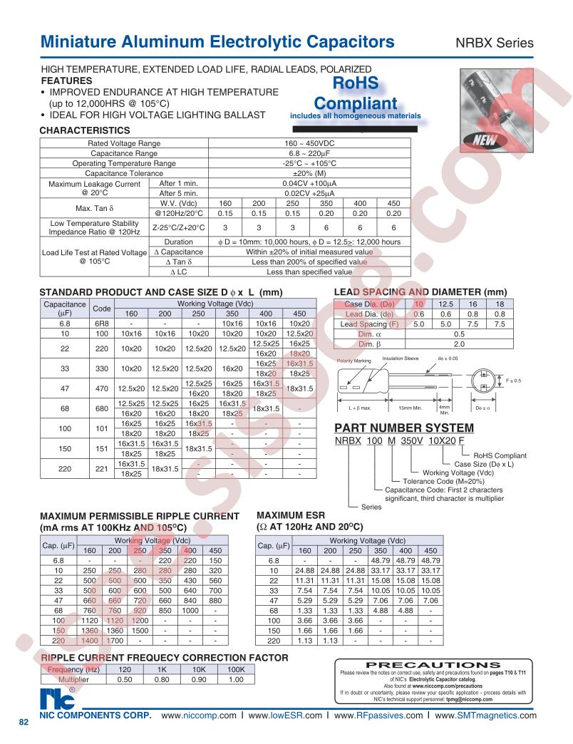 NRBX150M350V18X20F