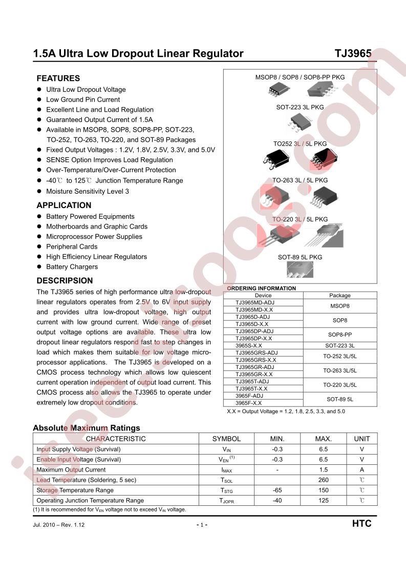 TJ3965GR-5.0V-5L