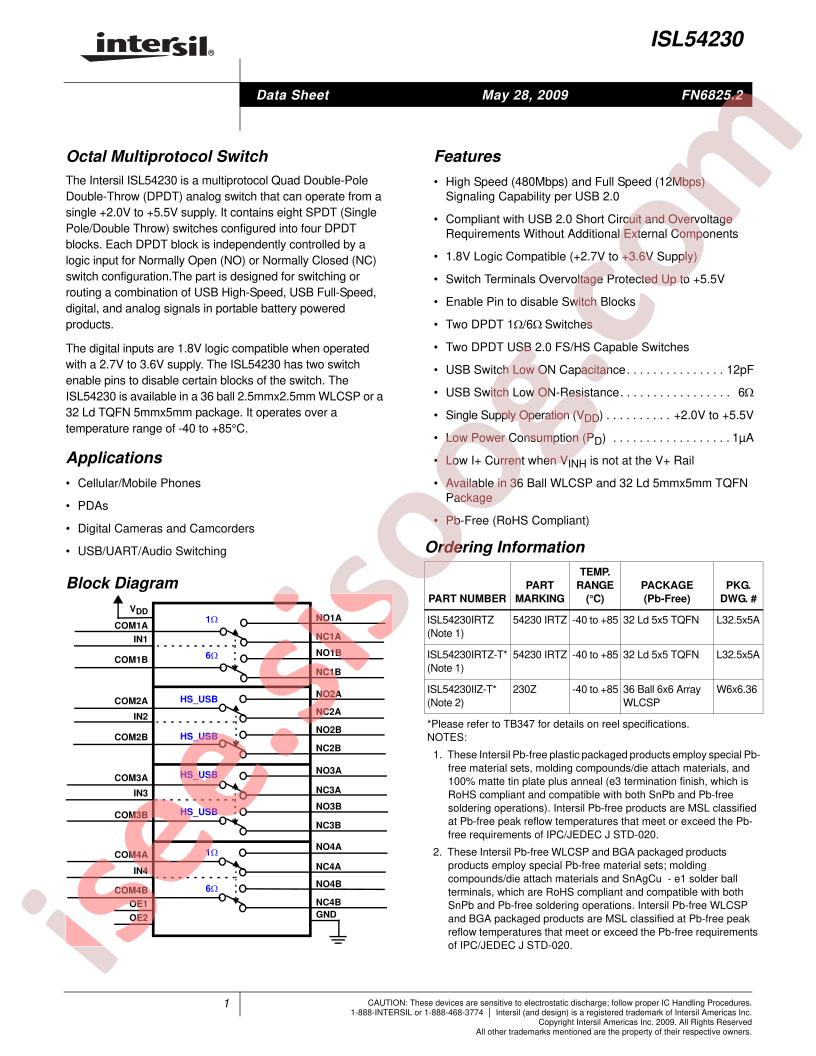 ISL54230IRTZ-T