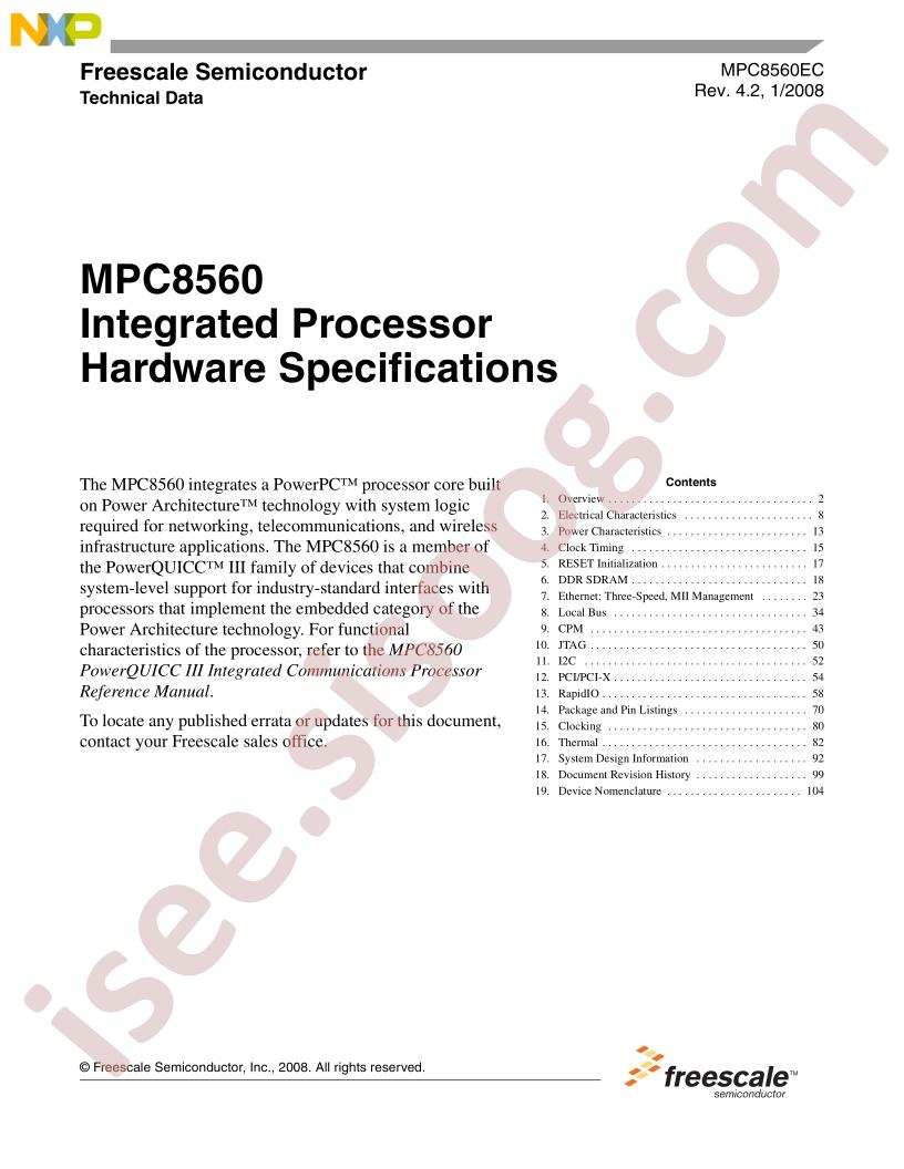 MPC8560CPX667LC