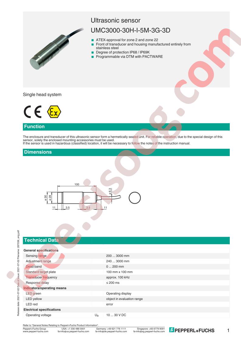 UMC3000-30H-I-5M-3G-3D