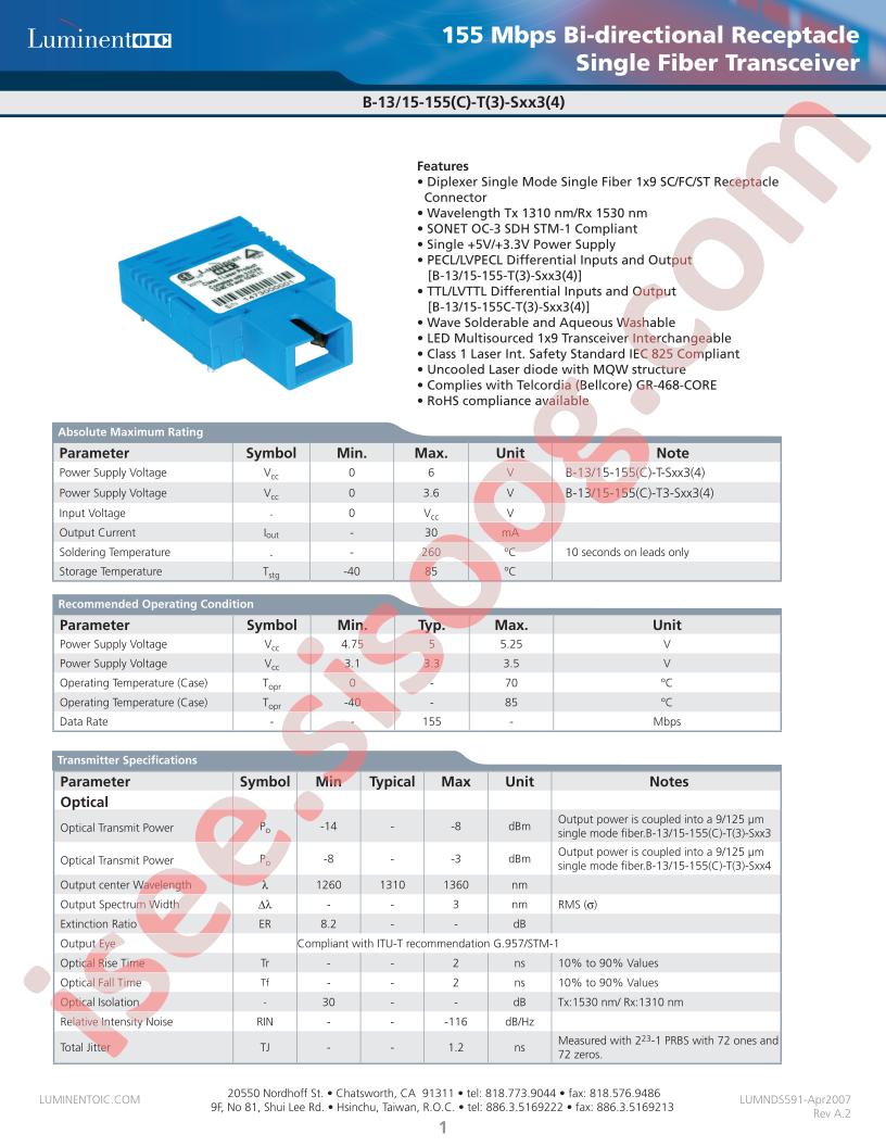 B-13-155C-T3-SFC4GR