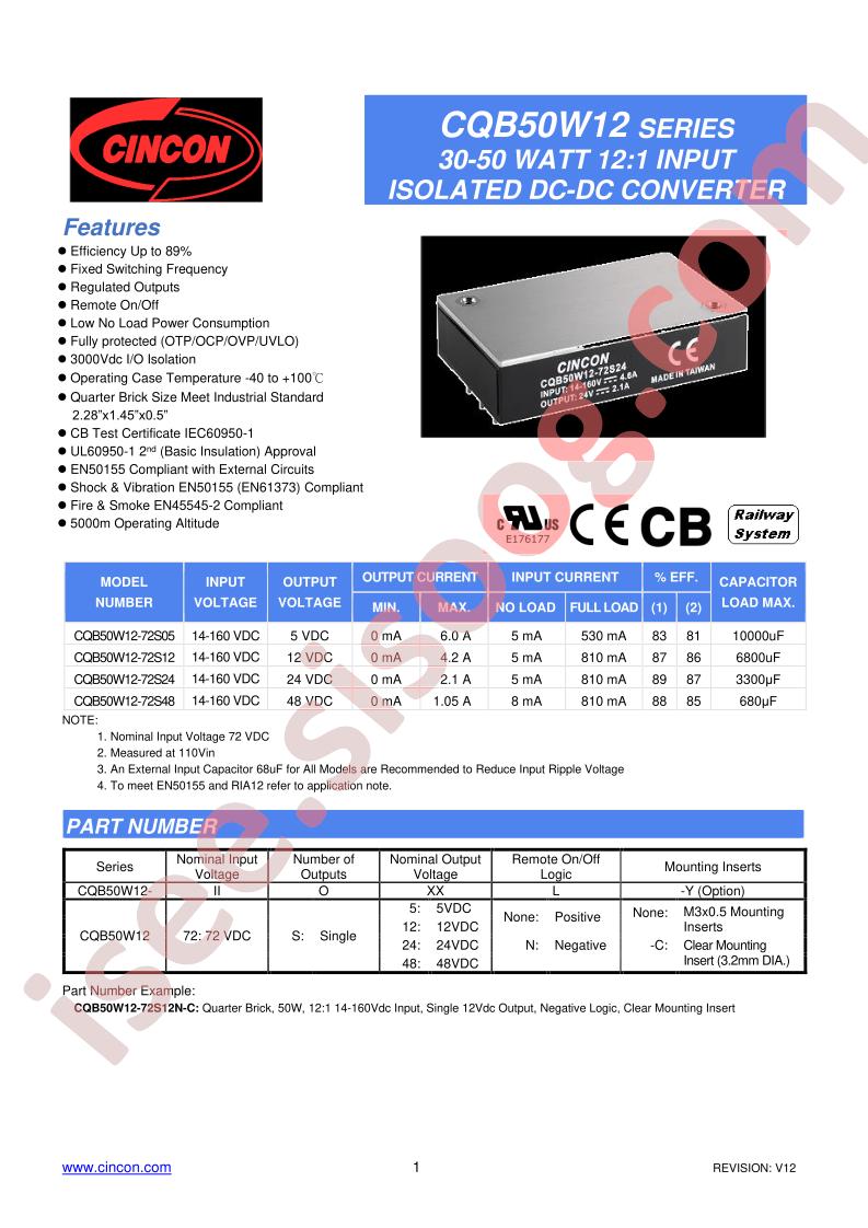 CQB50W12-72S05