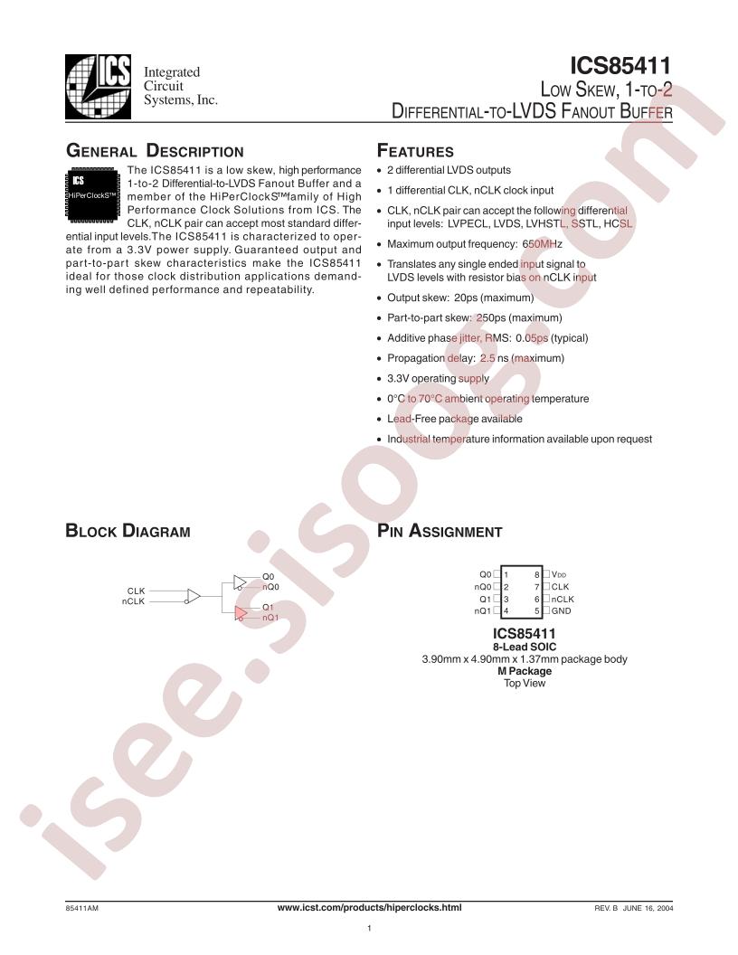ICS85411AMLF