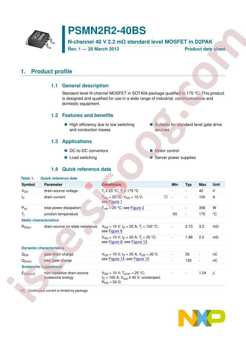 PSMN2R2-40BS