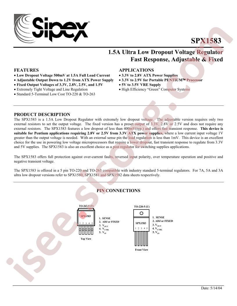 SPX1583T-3.0