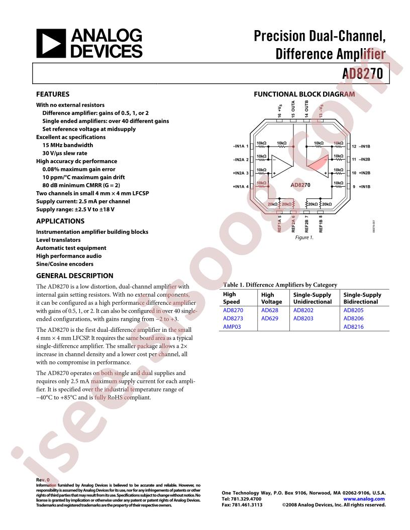 AD8270ACPZ-WP