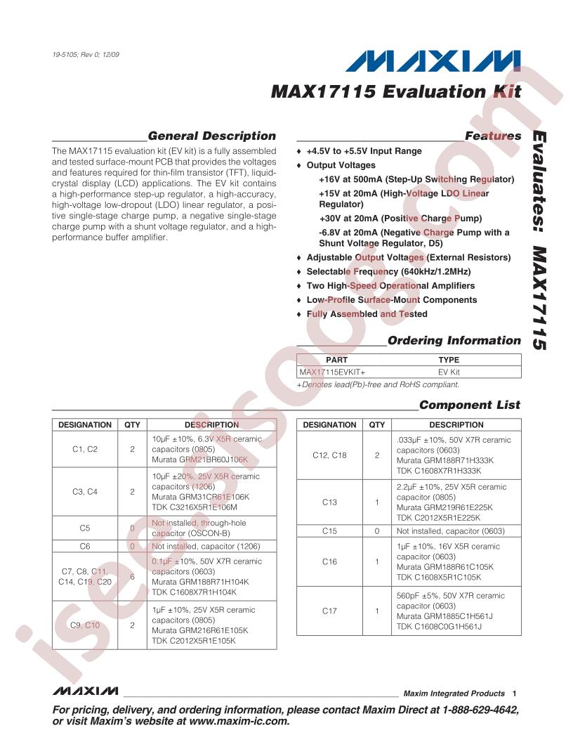 MAX17115EVKIT