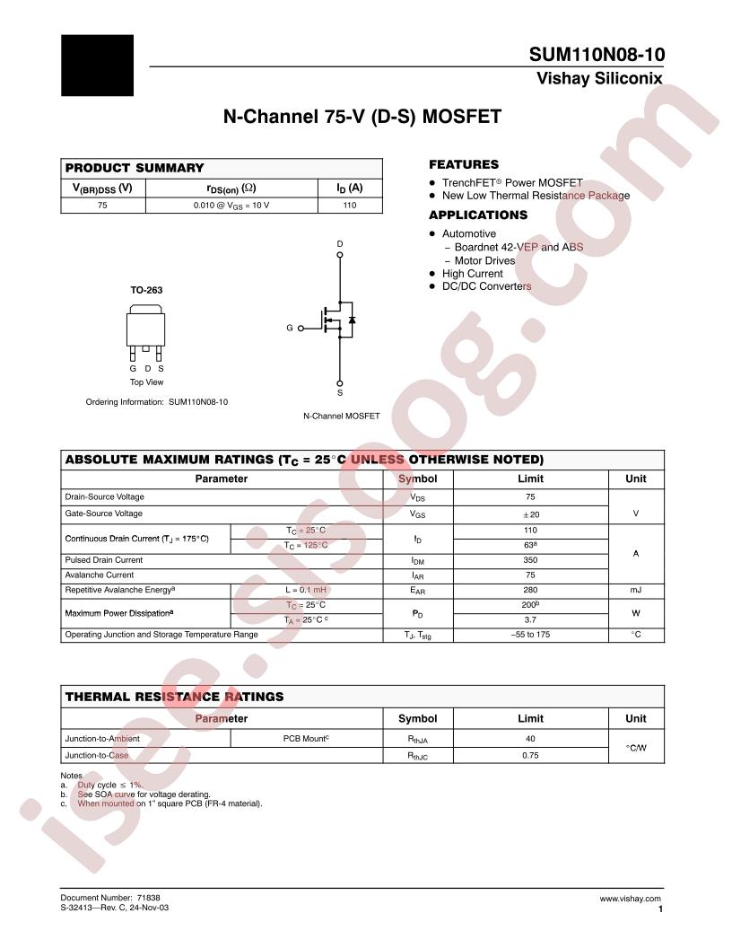 SUM110N08-10